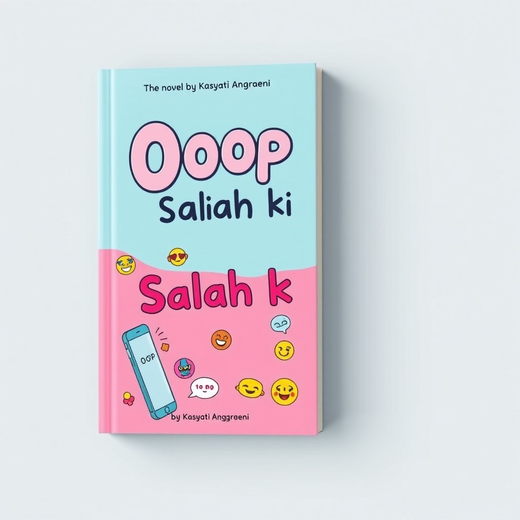 A vibrant and playful book cover for a novel titled 'Ooops! Salah kirim
