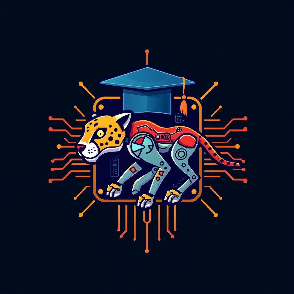 Innovative Logo Design: Cheetah Robot Meets Computer Chip