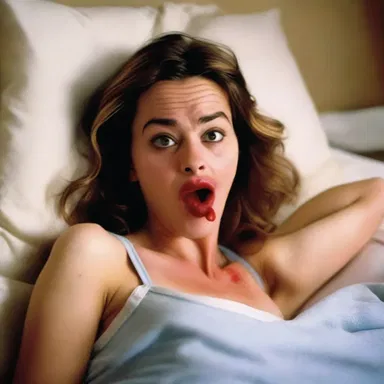 In the romantic comedy film, the protagonist wakes up with an enanthema on her mouth, which leads to hilarious situations.