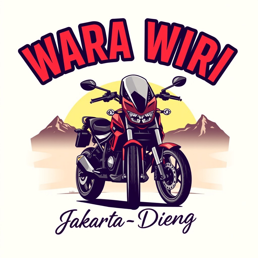 A design for a touring t-shirt featuring a detailed illustration of a stylish motorcycle
