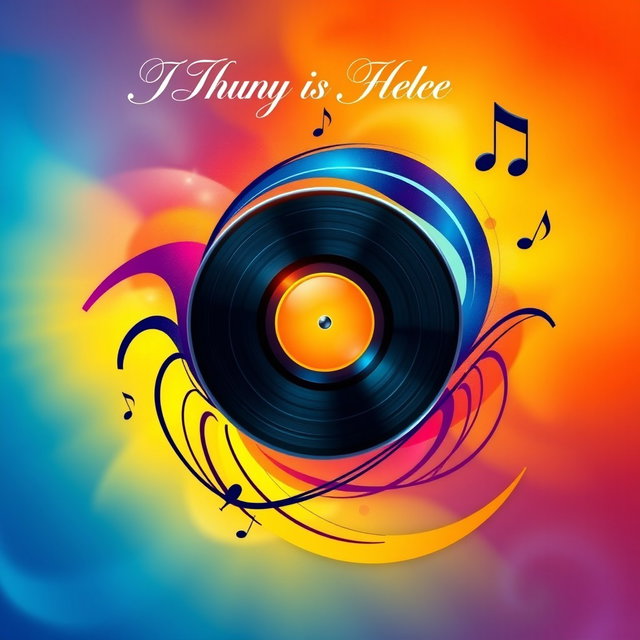 A vibrant and artistic album cover featuring an abstract design with bold colors and intricate shapes