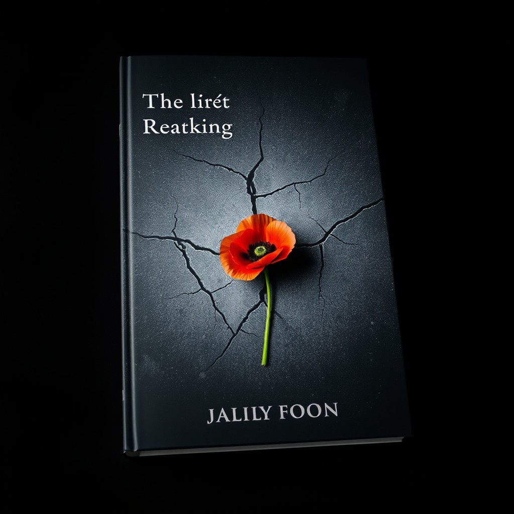 Dramatic Book Cover Design: Dark Concrete & Vibrant Poppy Flower