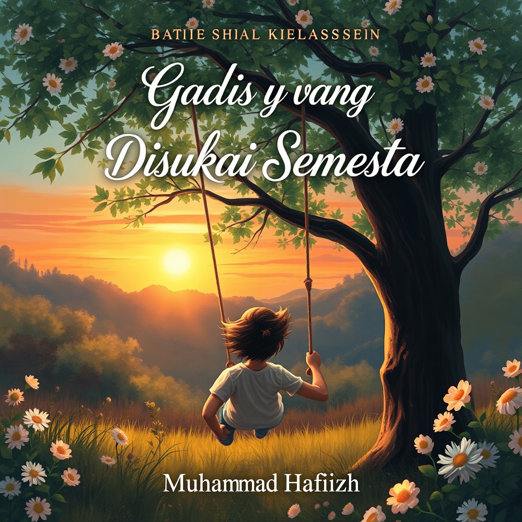 A beautiful book cover for the title 'Gadis yang Disukai Semesta' by Muhammad Hafiizh