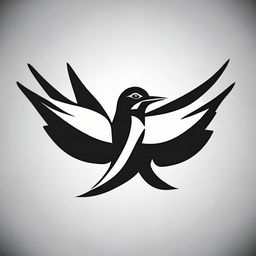 A sports brand logo featuring a sleek swallow bird, depicted in an elegant black and white style.