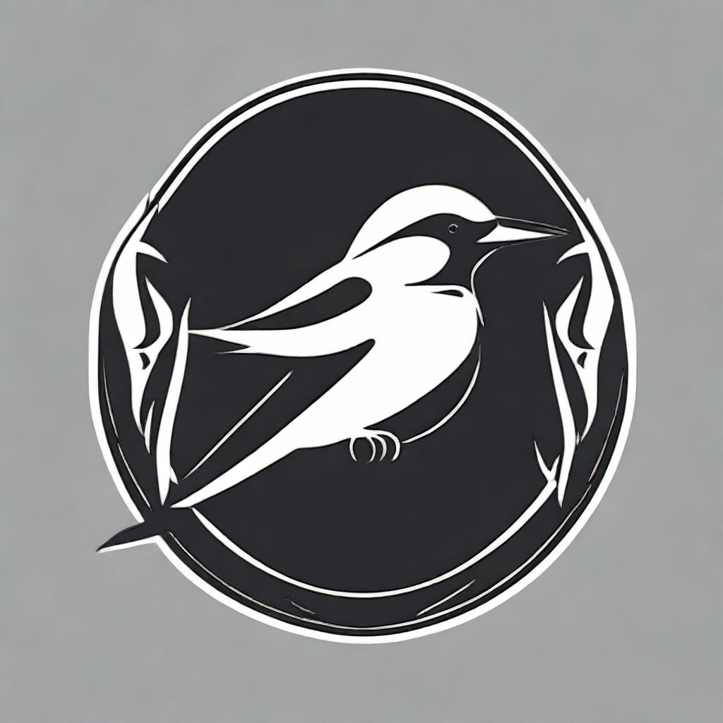 A sports brand logo displaying a stylized black and white swallow bird.