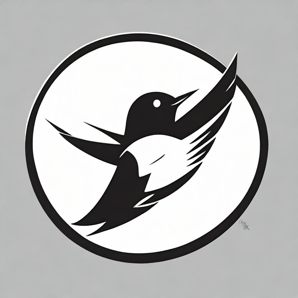 A sports brand logo displaying a stylized black and white swallow bird.