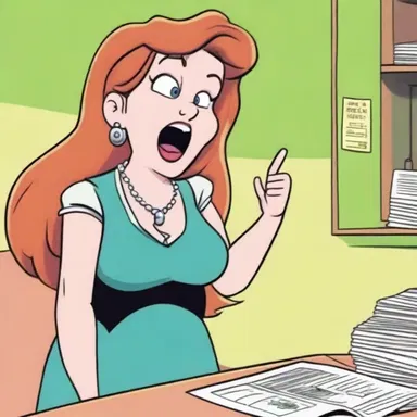 In the cartoon, the female character's behavior is often portrayed as unladylike, with her belching and swearing.