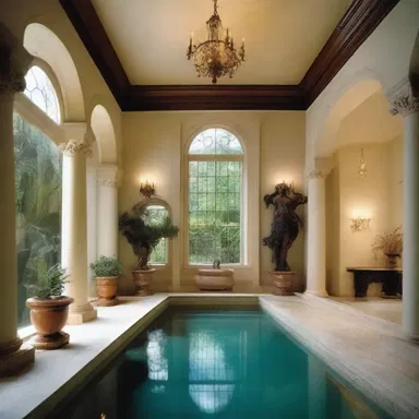The architect used a bathometer to calculate the depth of the water feature in the luxurious indoor pool of the mansion.