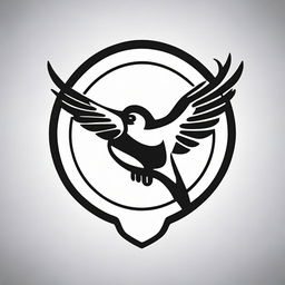 A black and white logo for a sports brand, featuring a stylized representation of a swallow bird.