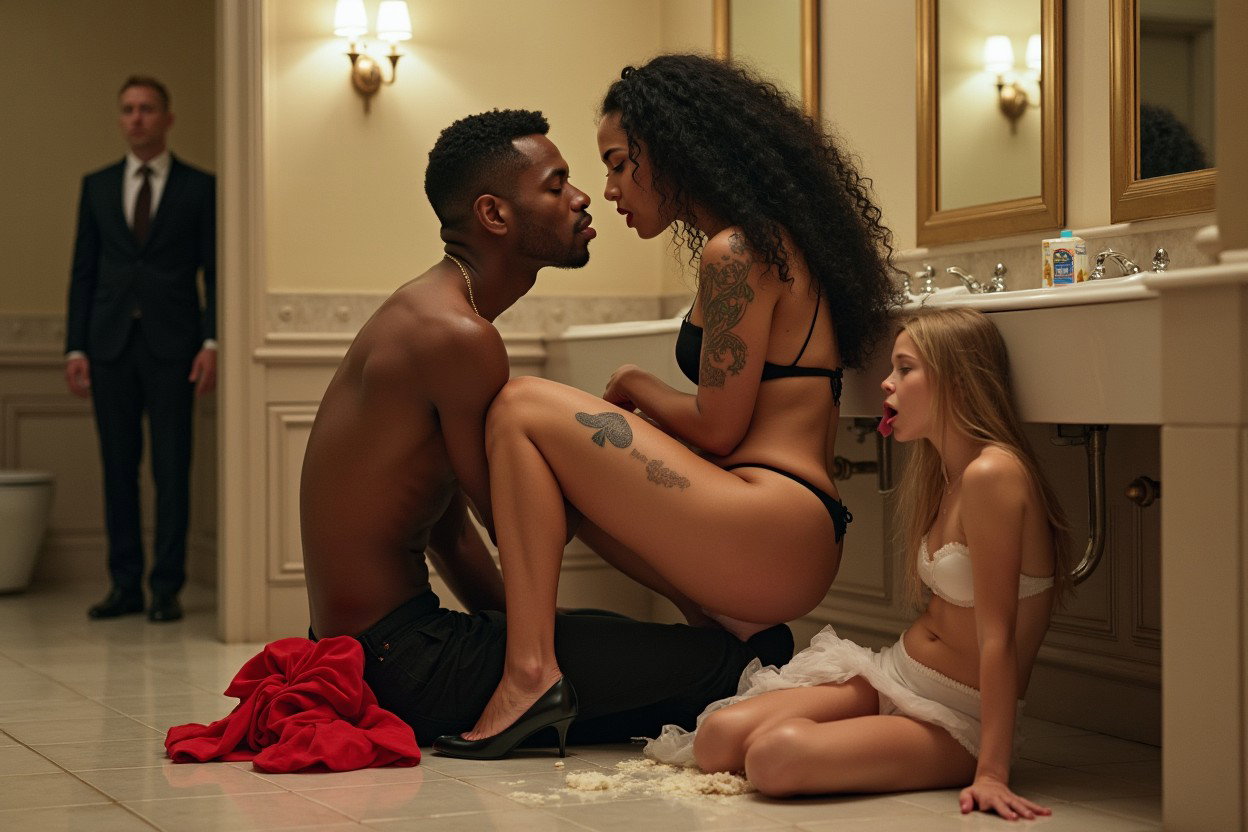 A Mexican woman with clear skin, long black curly hair, a curvy build, thick toned legs, very wide hips, and a flat abdomen