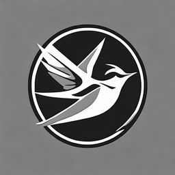 A black and white logo for a sports brand, featuring a stylized representation of a swallow bird.