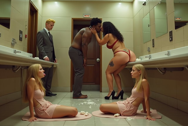 A Mexican woman with clear skin, long black curly hair, and a curvy figure featuring thick, toned legs, very wide hips, and a flat abdomen