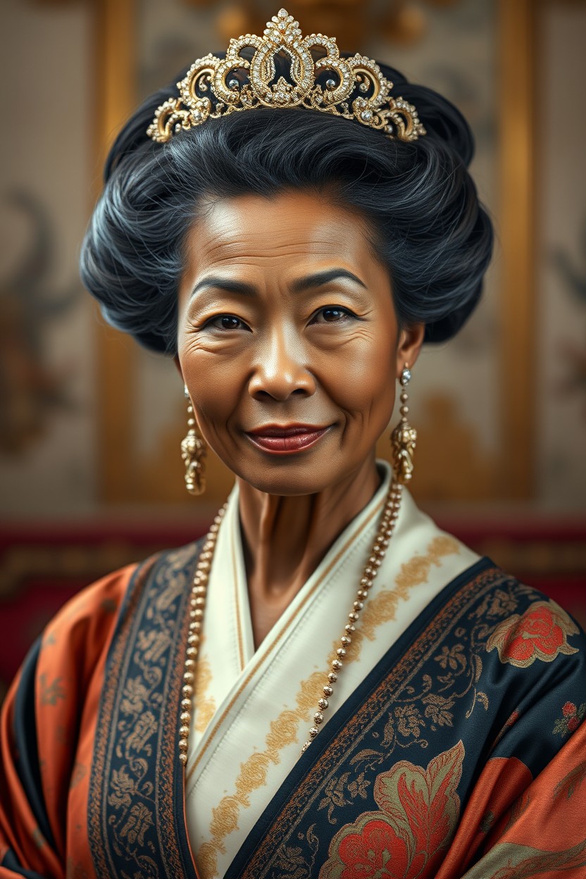 Embody the Majesty: Afro Japanese Queen Portrait