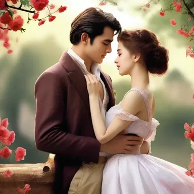 The romantic novel portrays a delicate balance between passion and propriety in the characters' actions.