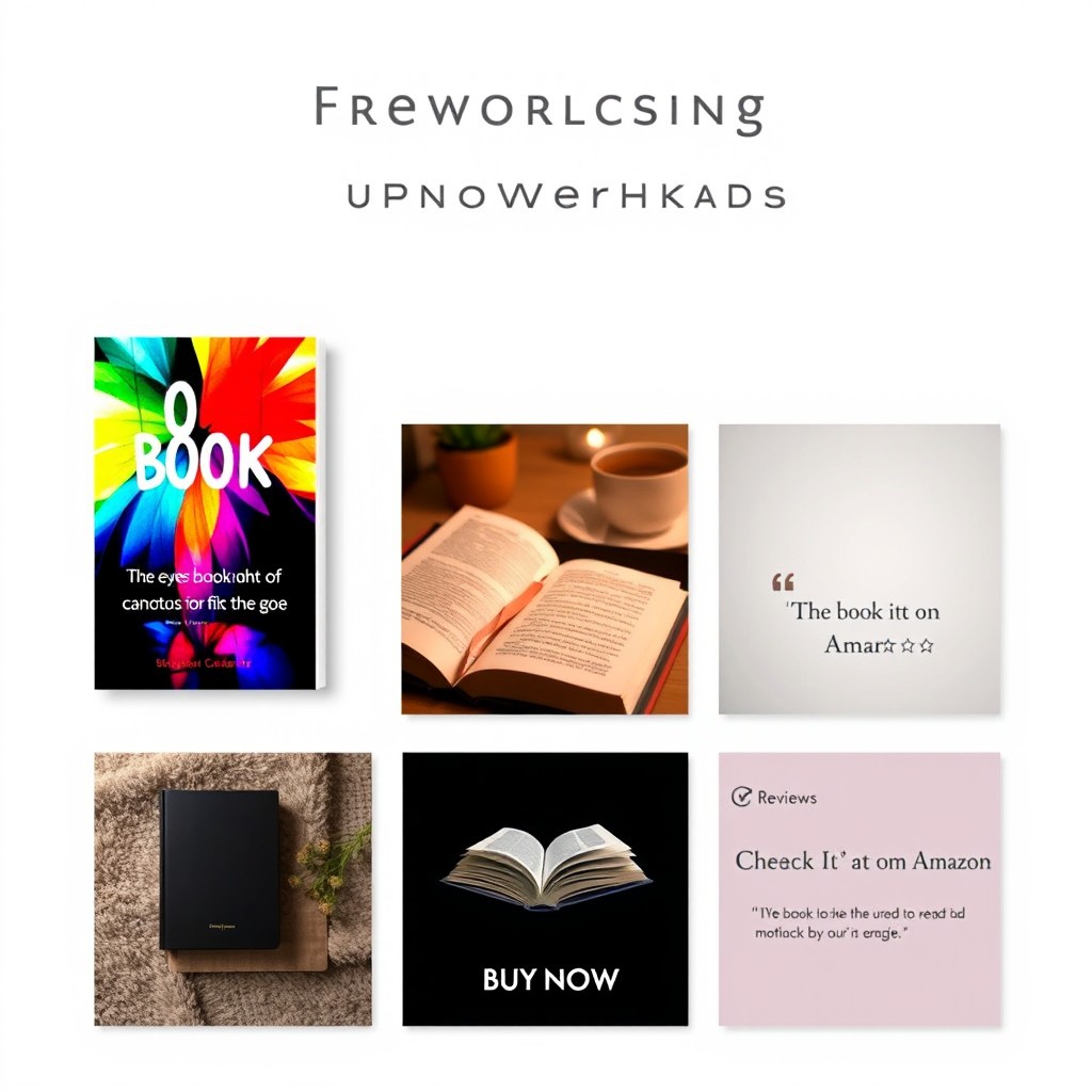 An Instagram carousel designed to promote a book, featuring 5 distinct images