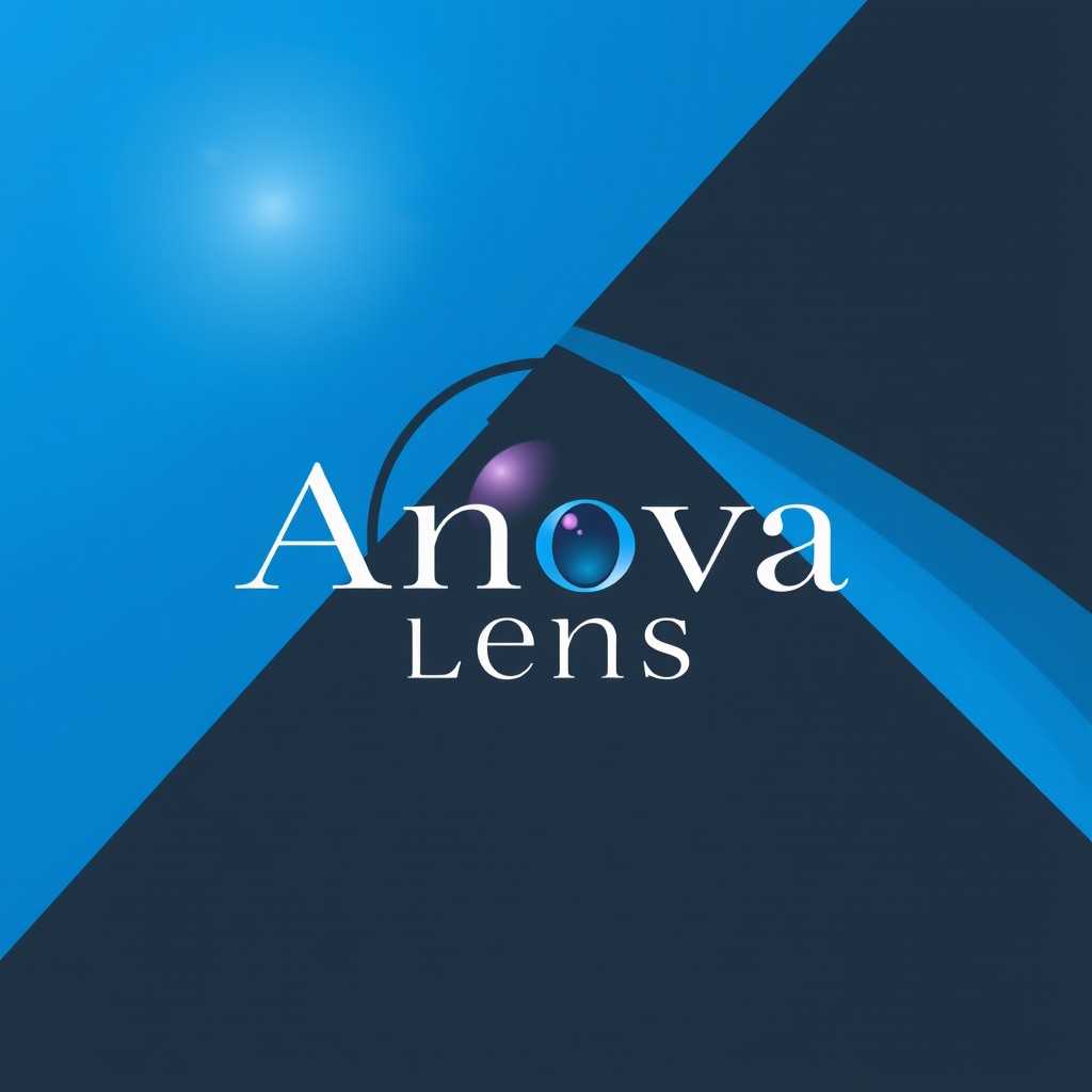 A modern and sleek logo design for a photography business called 'Anova Lens'