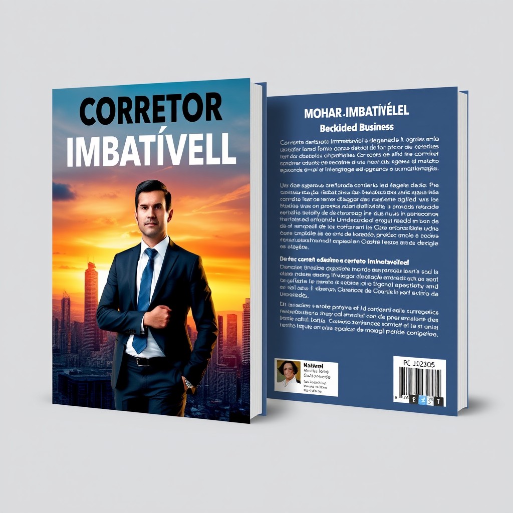 A striking book cover and back cover design for 'Corretor Imbatível'