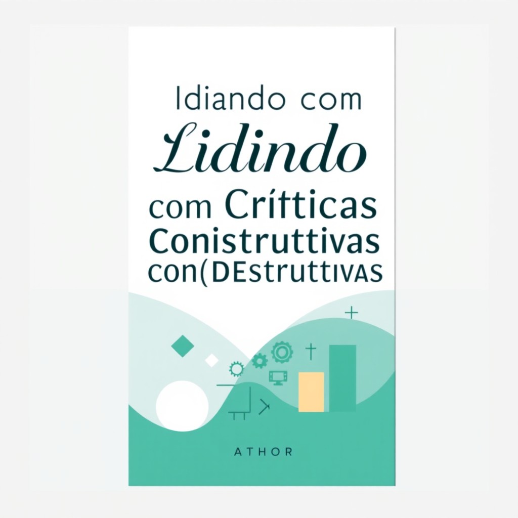 A book cover design featuring the title 'Lidando com Críticas Con(DE)strutivas' prominently displayed in an elegant and modern font