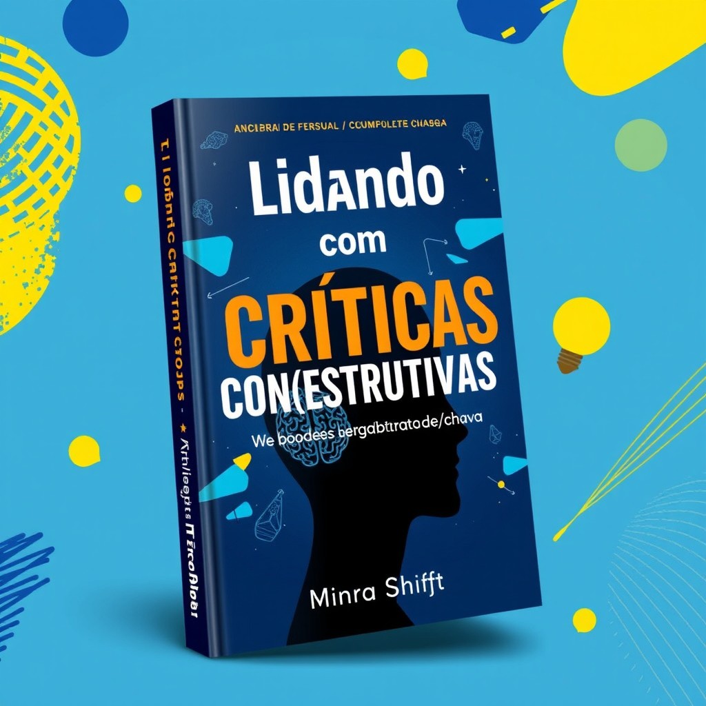 A captivating book cover featuring the title 'Lidando com Críticas Con(DE)strutivas: Cérebro Virada de Chave' in bold, attention-grabbing typography