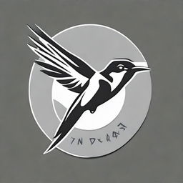 A black and white logo for a sports brand, illustrating a swallow bird in a visually captivating design.