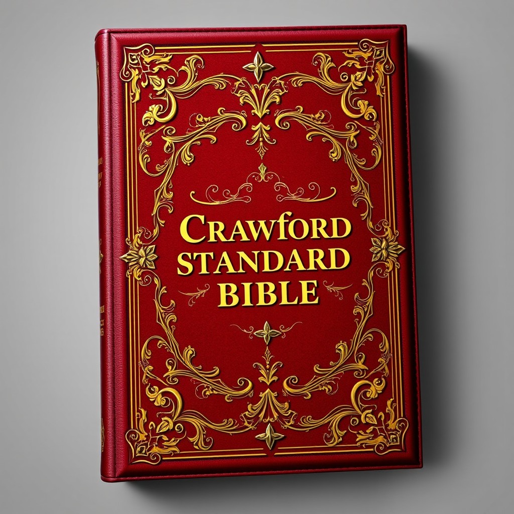 A beautiful and ornate book cover design for the Crawford Standard Bible