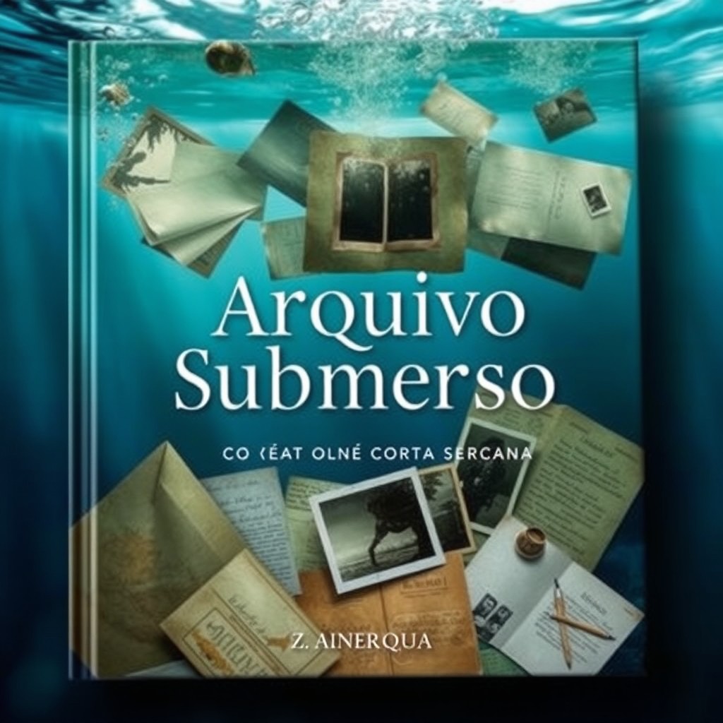An artistic and evocative book cover design for a photographic book titled "Arquivo Submerso: O 30 de Abril e a Experiência Vivenciada pela UFSM"