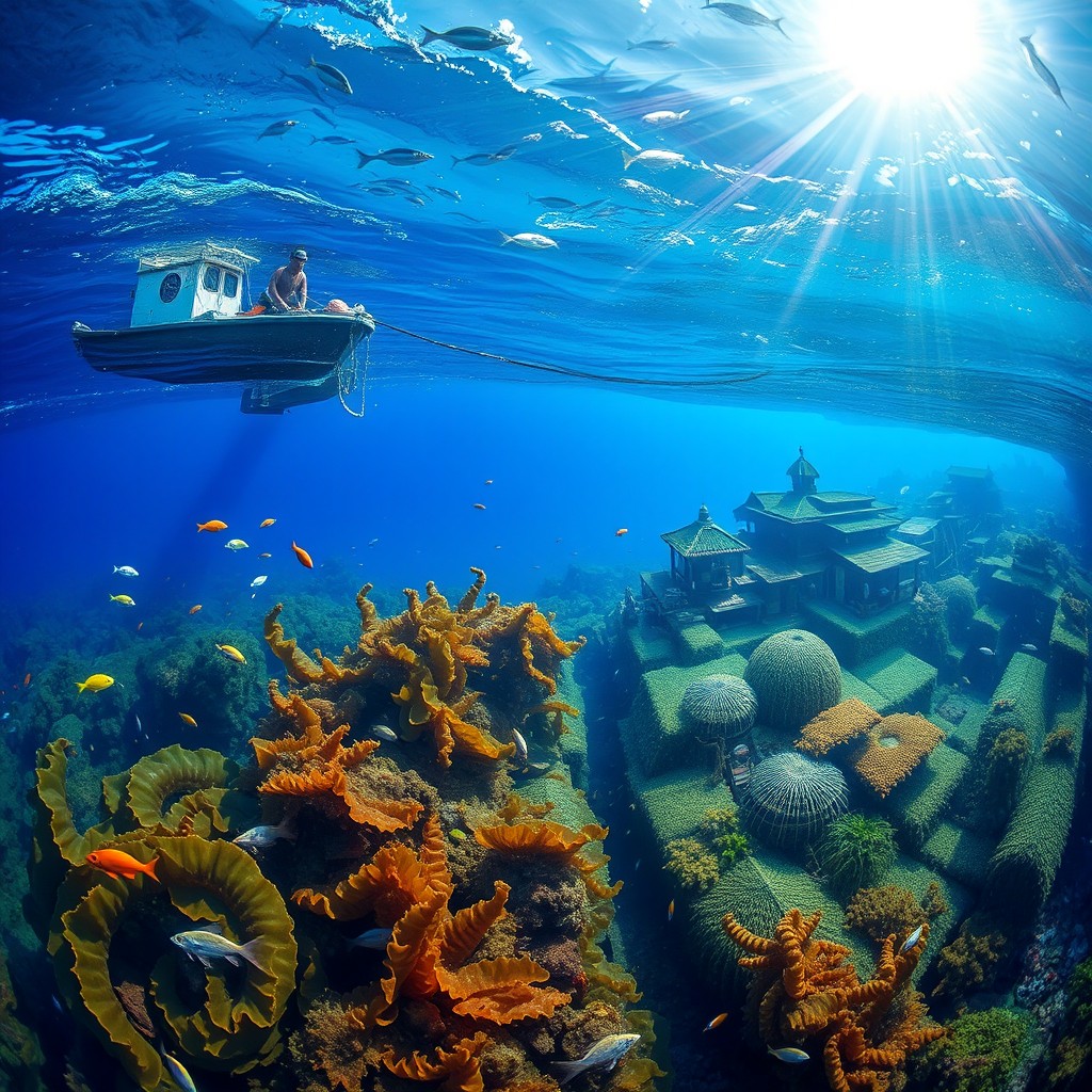 A vibrant marine ecosystem dedicated to the national seaweed industry in Indonesia