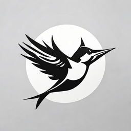 A sports brand logo emphasizing a stylized swallow bird, rendered in a distinct black and white aesthetic.