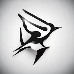 A sports brand logo emphasizing a stylized swallow bird, rendered in a distinct black and white aesthetic.