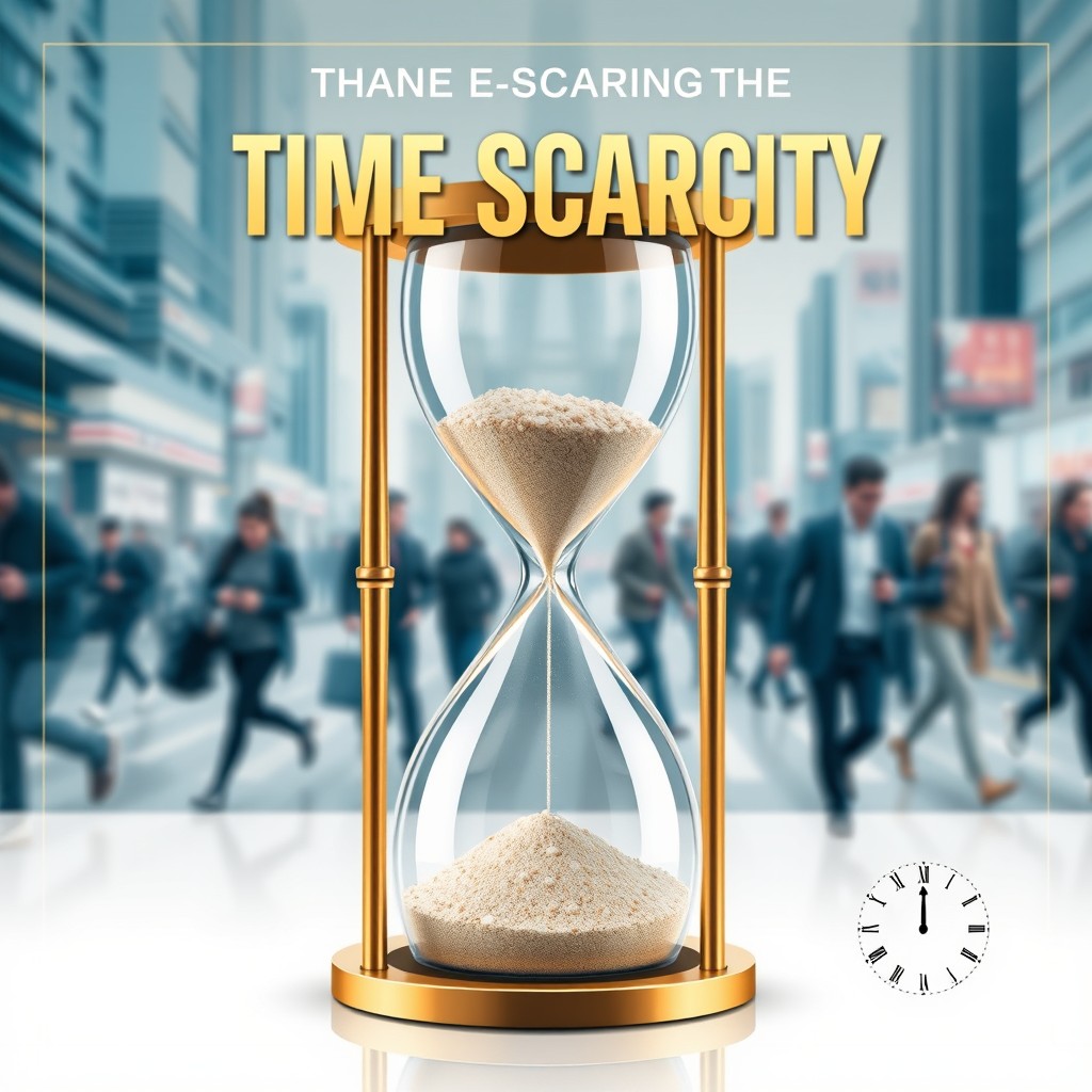 An insightful e-book cover design that represents the concept of time scarcity