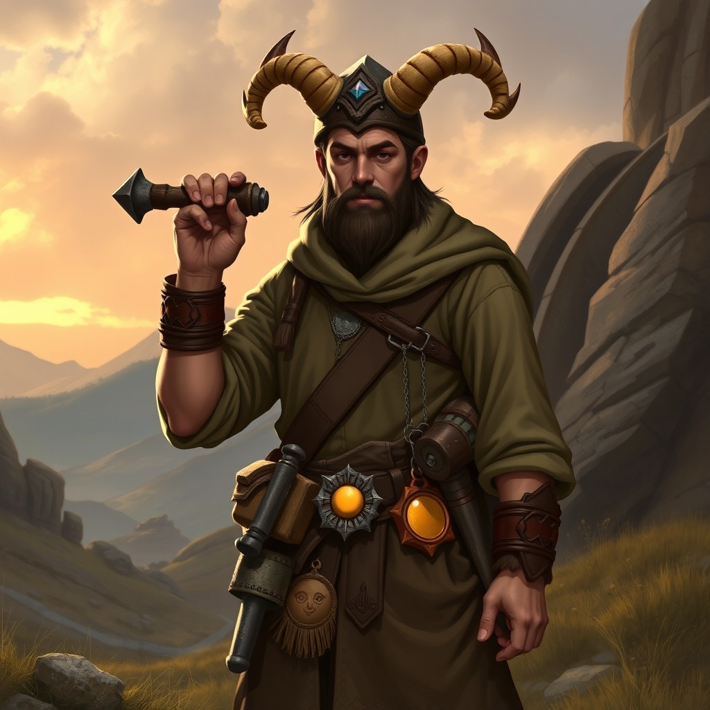 A Dungeons & Dragons character named Filborg, featuring human skin tone