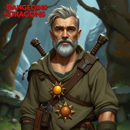 A Dungeons & Dragons character named Filborg, featuring human skin tone, a clean-shaven face, and a gentle, non-brutal appearance