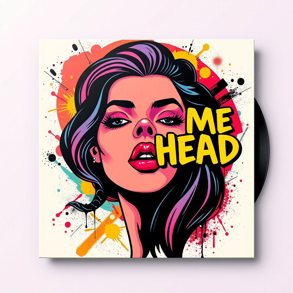 A striking album cover design featuring a stylized woman's head as the central focus