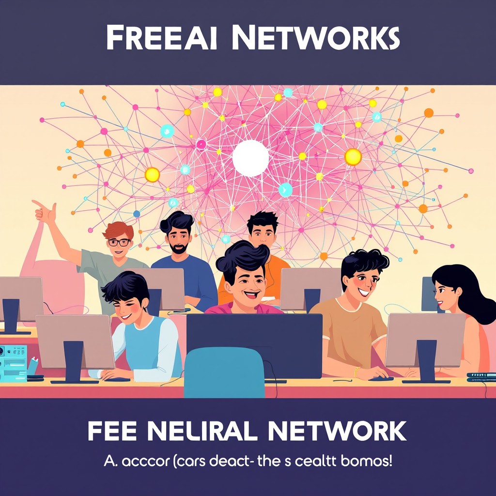 An illustration showcasing the concept of free neural networks and a large collection of prompts for them