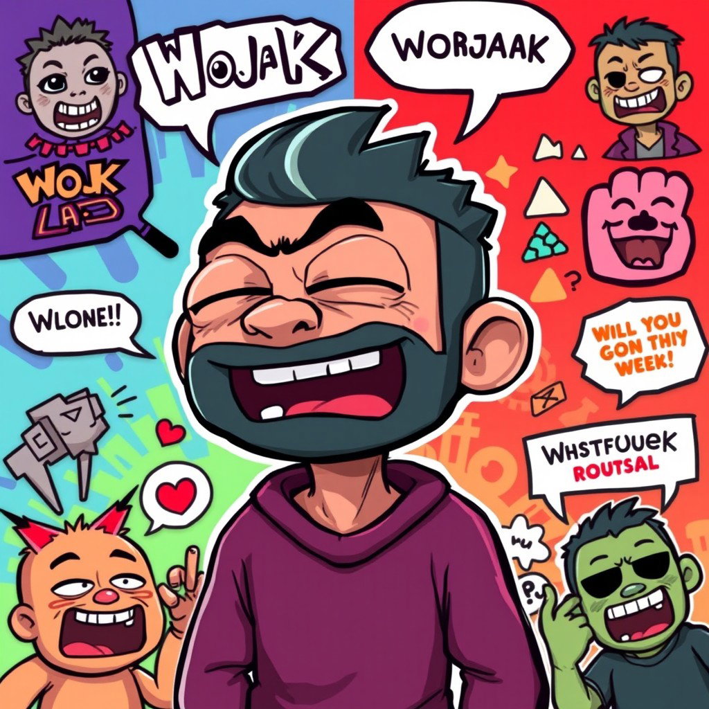 A stylized and expressive Wojak character, displaying a range of emotions