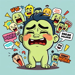 A stylized and expressive Wojak character, displaying a range of emotions