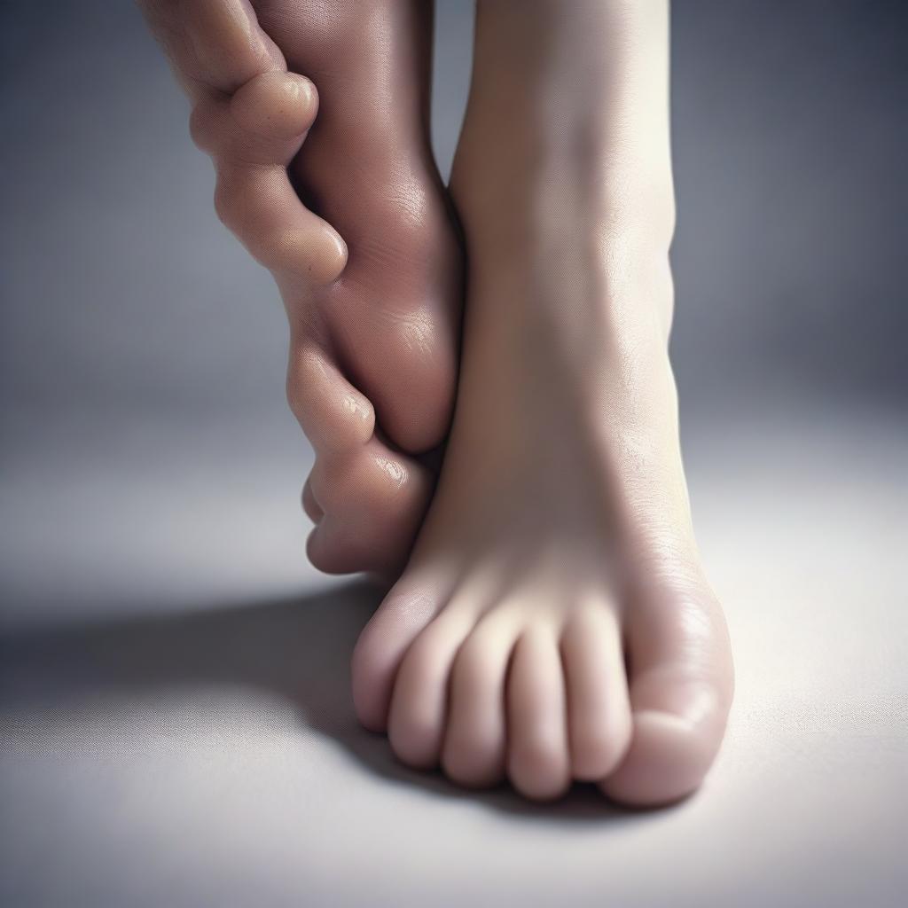 A high-resolution photograph showcasing the feet of a model