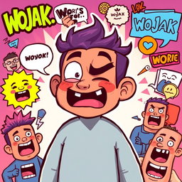 A stylized and expressive Wojak character, displaying a range of emotions