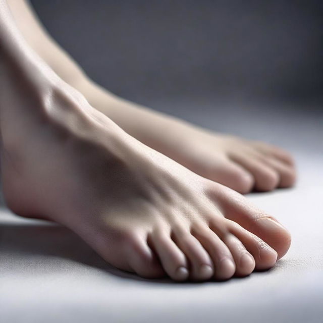 A high-resolution photograph showcasing the feet of a model