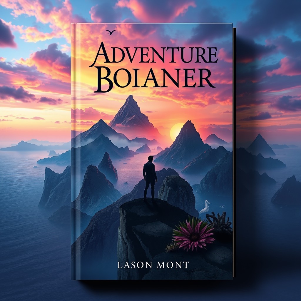 An imaginative book cover design featuring a captivating visual that embodies the themes of adventure and discovery