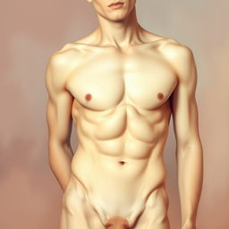 A refined and tasteful artistic representation of the male anatomy, emphasizing the natural beauty of the human form