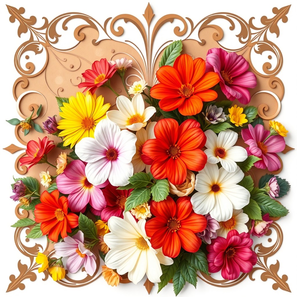 A floral ornament intricately designed within a horizontal rectangular format