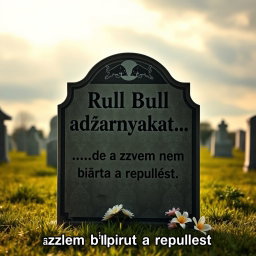 A humorous and darkly comedic meme featuring a gravestone in a serene cemetery setting