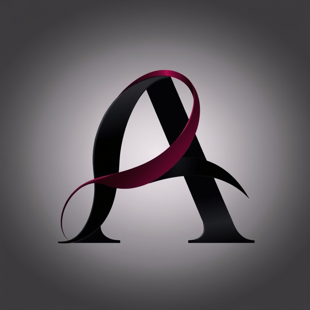 An artistic representation of the letter A, designed in an elegant and modern style