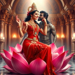 A beautiful divine goddess, inspired by traditional Indian aesthetics, adorned with exquisite jewelry around her neck and delicate payal (anklet) on her feet
