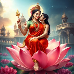 A beautiful divine goddess embodying femininity and grace, adorned with exquisite jewelry around her neck and delicate payal on her feet