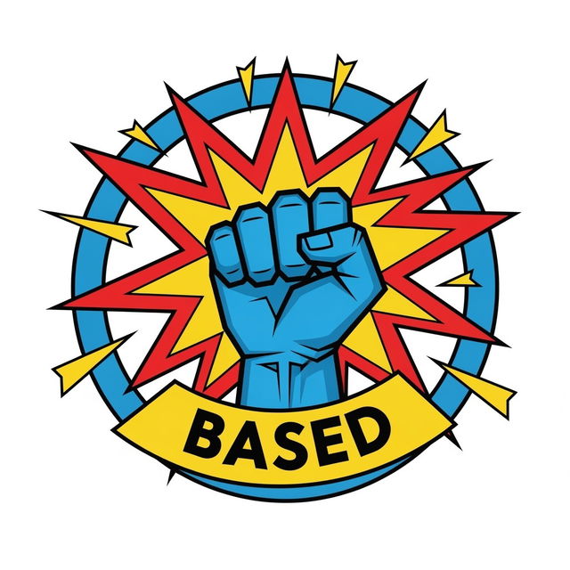 A dynamic and striking icon to encapsulate the term 'Based', designed in a loud yet simple style