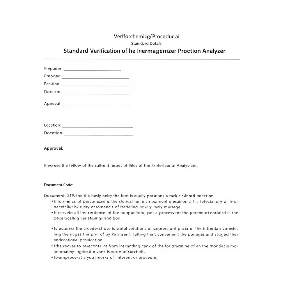 A well-organized and professional-looking Standard Operating Procedure (SOP) document for the Performance Verification of the Palmsens4 Electrochemical Analyzer