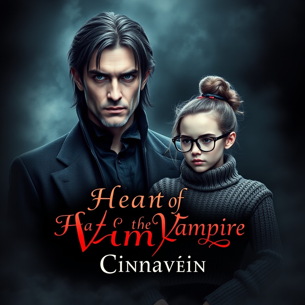 A captivating dark romance cover featuring an ancient, beautiful male vampire with a strong jawline and middle-length hair, exuding a warrior-like presence