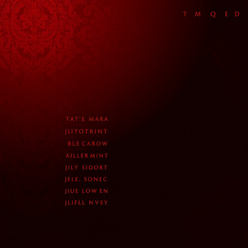 A captivating movie poster design featuring the credits in a striking dark red color